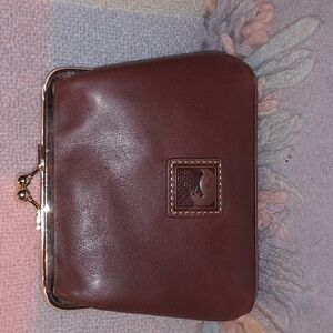 Dooney and Bourke Large Framed kiss lock in Chestnut Florentine leather